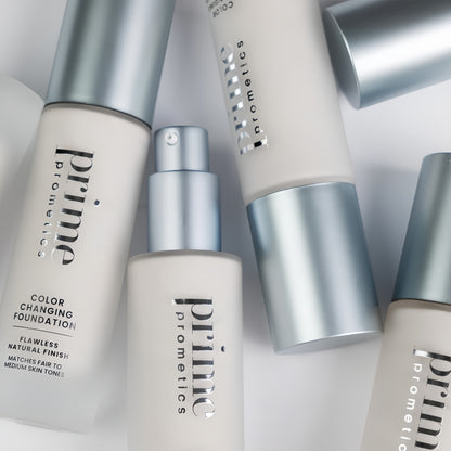 Prime Prometics Color Changing Foundation for Mature Women Instantly Adapts to Your Skin Tone, Buildable Light-to-Medium Coverage, 12-Hour Wear, Natural Dewy Finish, Hypoallergenic